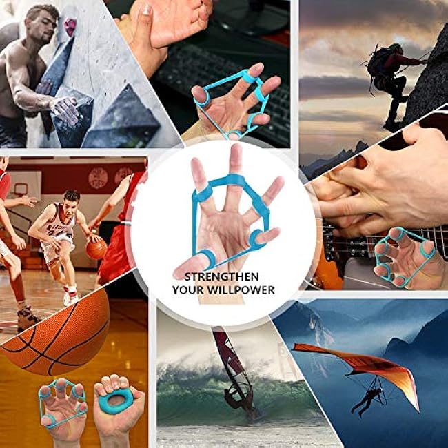 Hand Grip Strengthener & Finger Stretcher,Finger Grip Exerciser Strength Trainer,Forearm Grip Workout for Climbing Basketball Relieve Wrist Carpal Tunnel Pain-6pcs