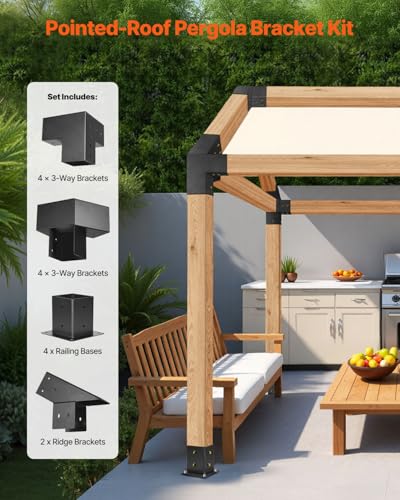 Soportes de pérgola VEVOR para evitar balanceos en techos de madera de 92 mm 4