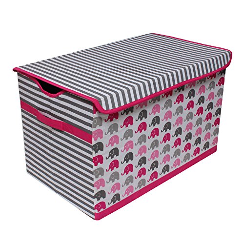 Bacati - Toy Chest Elephants Pink/Grey