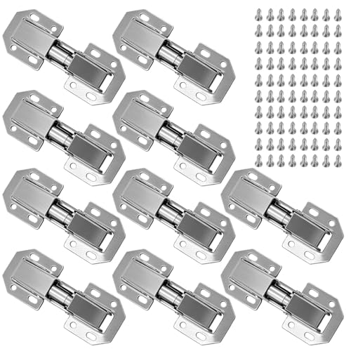 Brvozify bisagras para muebles de cocina, bisagra atornillable pequeña 78 x 33 mm, 3 pulgadas puerta de gabinete arremetida con tornillos, para armarios de cocina, puertas de armario