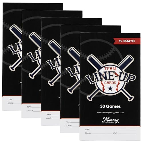 Murray Sporting Goods Baseball/Softball Lineup Cards - 30 Games with 16 Player Roster Lineup Sheet (4-Part Carbon Copies) (1)