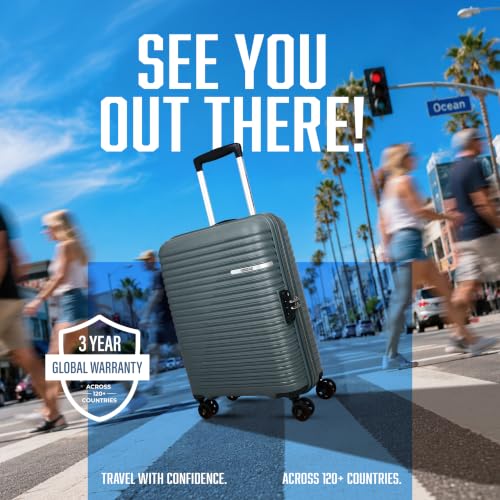 Image of American Tourister Liftoff+|Small Size Cabin Trolley Bag (55 cm) for Travel|360 8 Wheel Spinner Travel Luggage|Hard Case Polypropylene (PP) Suitcase|Mounted TSA Lock|Dark Olive