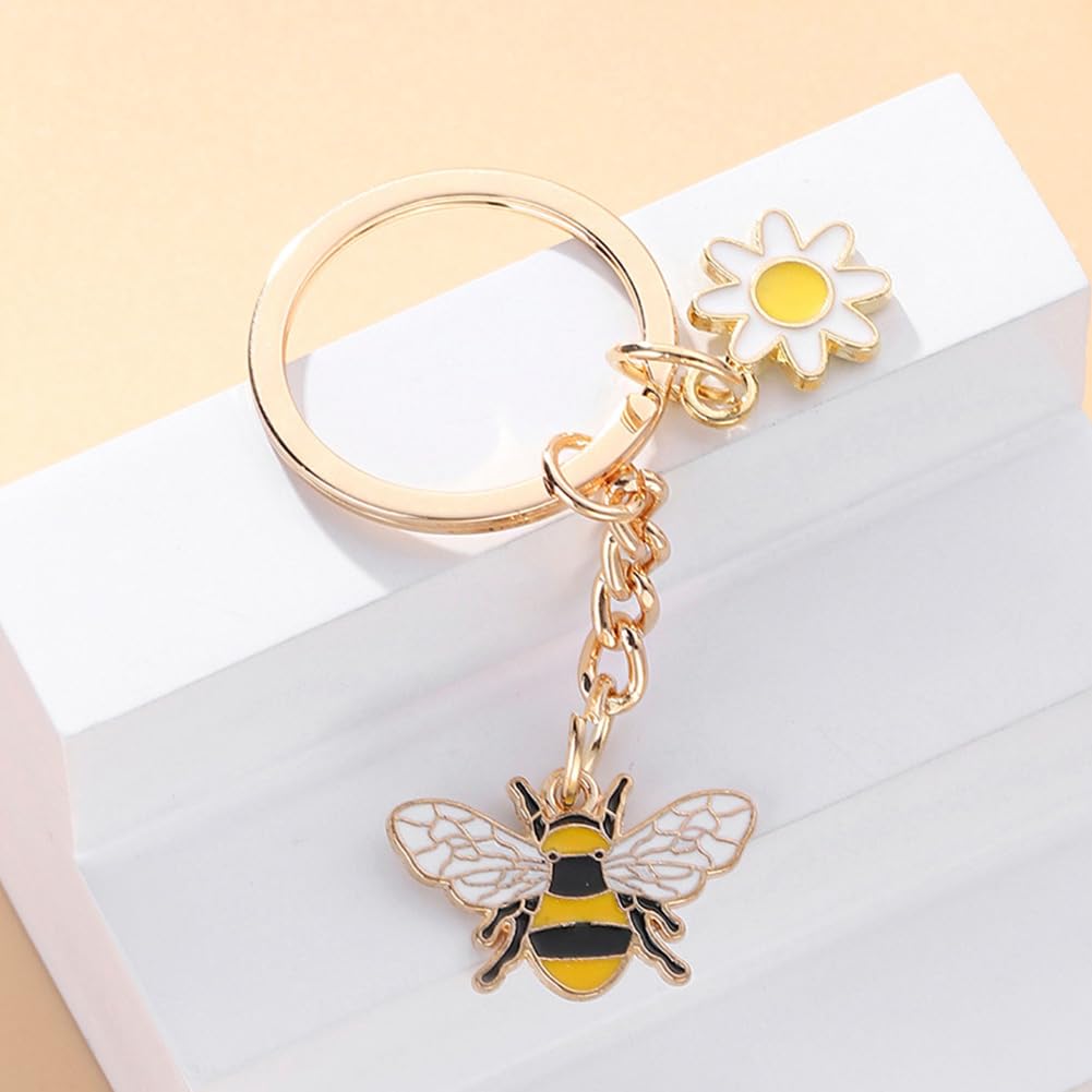 MEZHEN Bee Key Ring Party Bag Key Ring Bee Decoration Pendant Key Ring Decoration Key Autumn Party Gifts Christening - Image 4