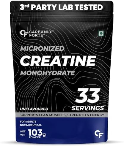 Carbamide Forte Creatine Mono hydrate Powder | Micronized Monohydrate Creatine 103g | Micronized Monohydrate Supplement for Lean Muscle, Strength & Energy - Unflavoured - 33 Servings - 103g
