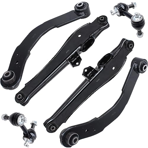 Image of Detroit Axle - 6pc Rear Control Arms Kit for 2007-2009 Dodge Caliber | Jeep Patriot Compass 2008, 2 Upper Lateral Arms 2 Lower Control Arms 2 Sway Bar End Links Replacement