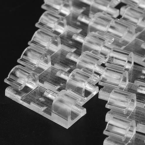 Organizador de cables con clips adhesivos transparentes de ABS - 20 piezas, 1.2 x 0.4 x 0.4 pulgadas miniatura 5