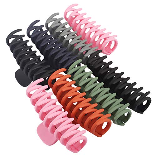 Large Claw Hair Clips for Thick Long Hair, Big Jaw Clips for Hair, Hair Clips with Teeth, Grip Hair Clips Hair Clamps Non-Slip Claw Hair Clips Hair Accessories for Women (8 Pcs 6 Color)