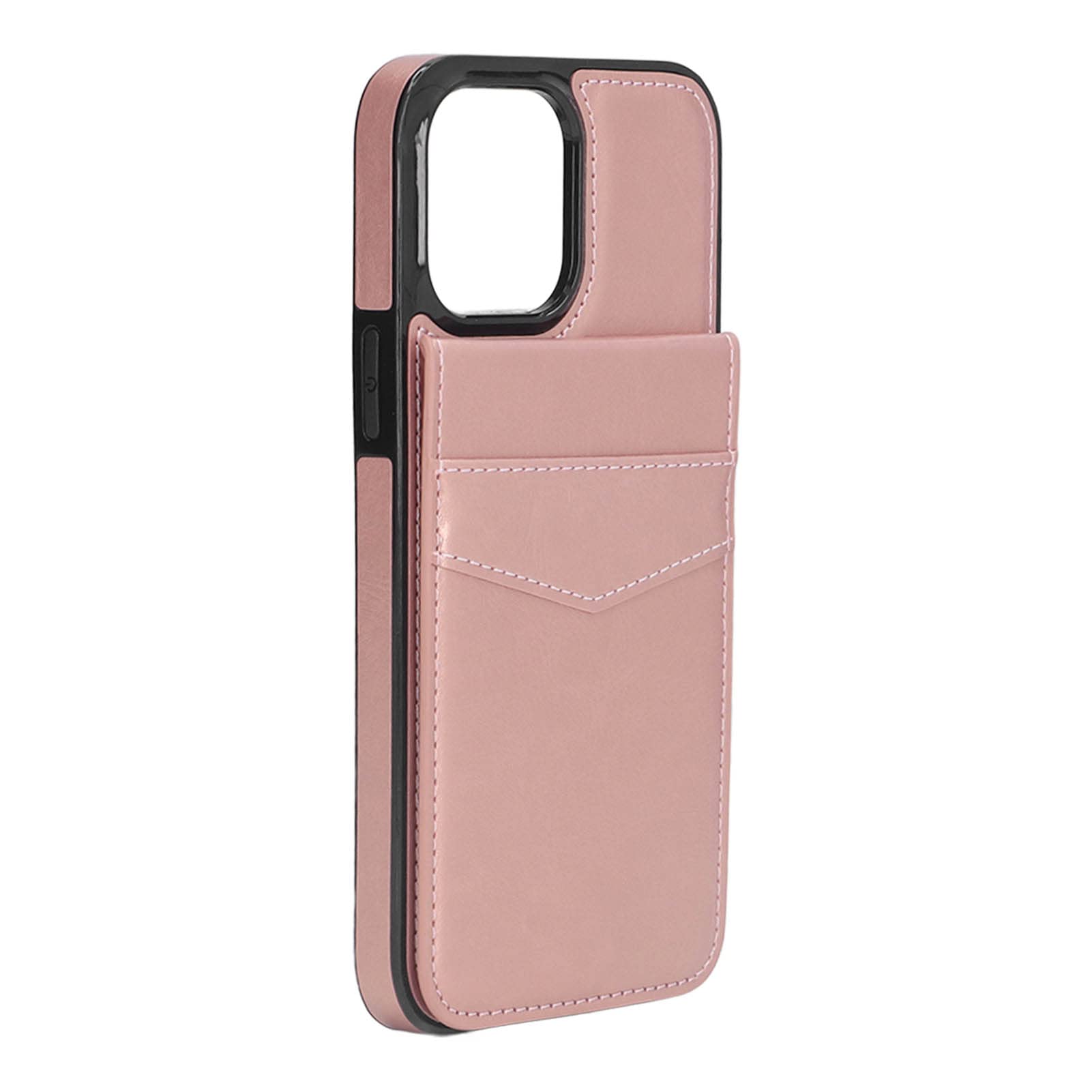 Custodia a Portafoglio in Pelle, Custodia per Cellulare in Pelle, Supporto Full Frame con Porta Carte di Credito per Cellulare (Oro rosa