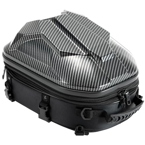 SUNPIE Motorcycle Tail Bag 15L-20L Expandable Motorcycle Backpack Helmet Bag ABS...