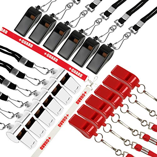 KKDAO Whistle, Coach Whistle with Lanyard, 18 Pack Clear and Loud Sports Whistle, for Football and Officials Sports Lifeguards Survival