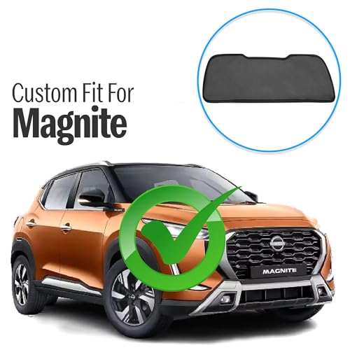 Image of Autofact Dicky Curtain for Nissan Magnite | Custom Fit Rear Windshield Sunshade | UV & Heat Protection | Foldable Mesh | Privacy & Cooling Car Accessory