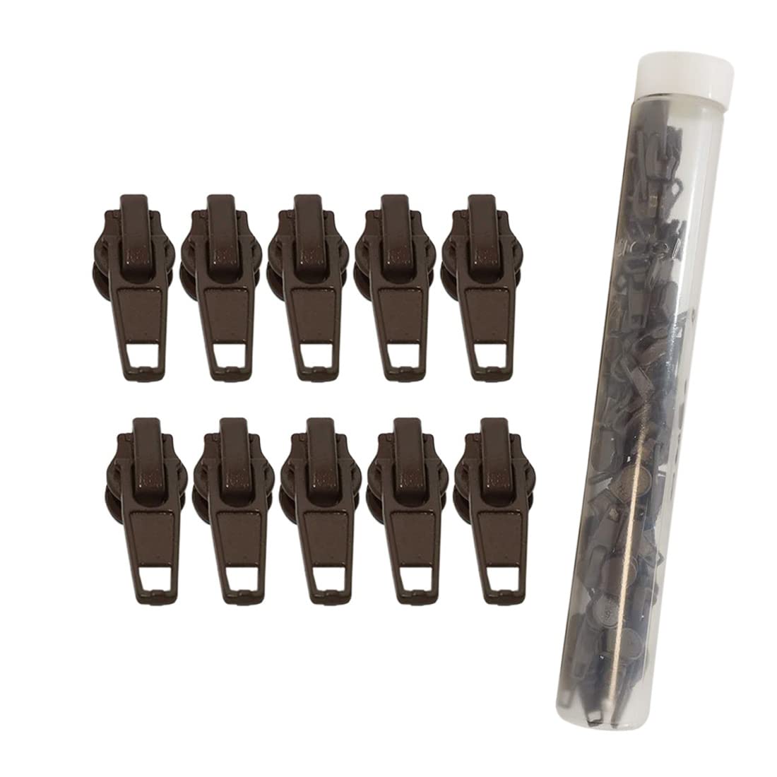 Jyc Creative 303 72 Automatic Metal Zipper Sliders For Nylon Zipper, 5 Zipper Slider, Zipper Puller To Repair Or Mount A Zipper, Brown Sliders, (#5, Brown)