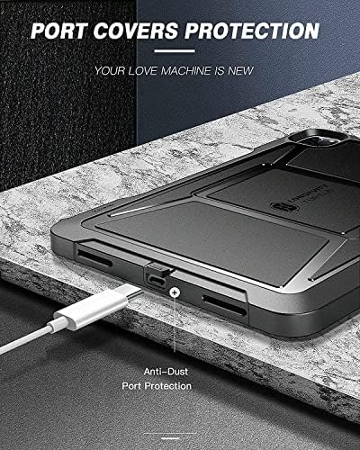 ZtotopCases iPad Pro 11 2022/2021 Case with Screen Protector, Full Protective Shockproof Dual Layer Case with Kickstand and Pencil Holder for iPad Pro 11 Inch Case 4th/3rd Generation, Black