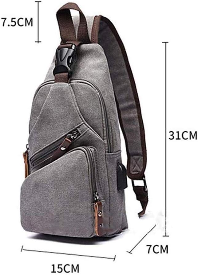 Canvas Chest Bag Shoulder Bag Male Casual Dual-use Messenger Bag Wild Small Backpack Chest Travel Carry Bag