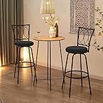 Deisy Dee 4PCS Round Bar Stool Seat Covers Stretch Round Chair Covers for 13-16 Inch Stool Chair (Black) - Image 2