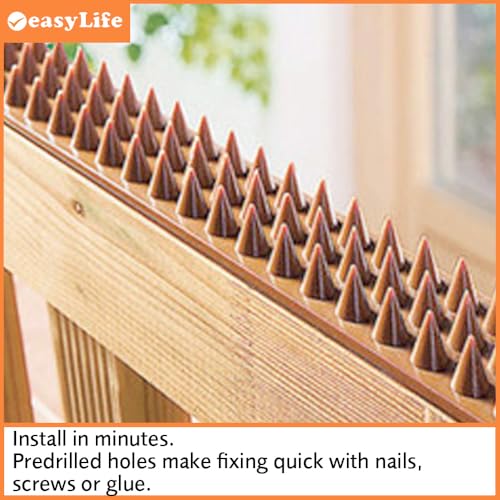 Easylife Anti-Climb Security Fence Spikes (Pack of 10) Intruder, Cat and Pigeon Deterrent, Robust Anti Climb Spikes for Fence Tops, Bird Deterrent Strips 50cm Each, 5m Total - Fully Guaranteed