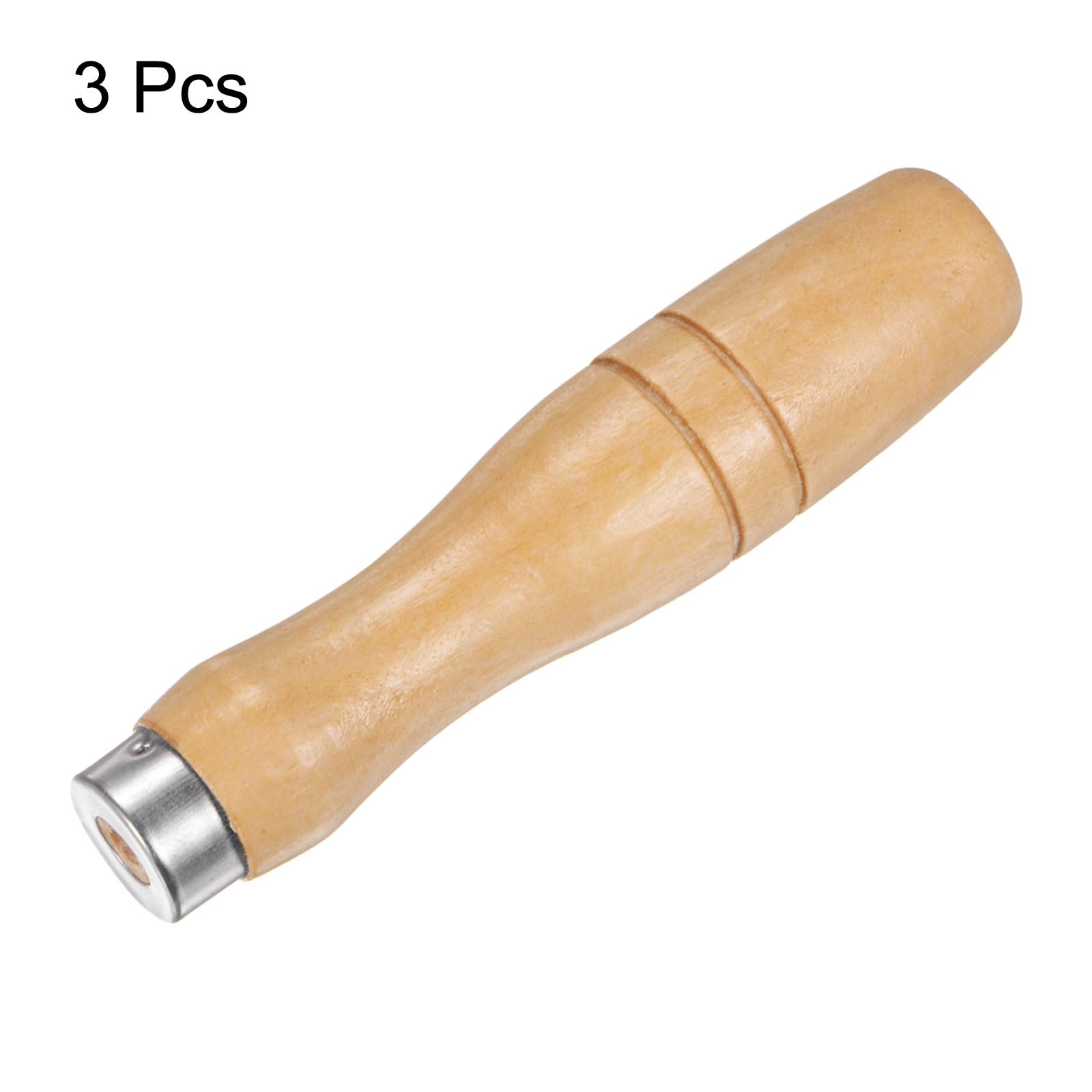 HARFINGTON 3 asas ergonómicas de madera de 4.13 pulgadas con agujero redondo de 4.8 mm con cuello de metal para limas de metal de 6 pulgadas