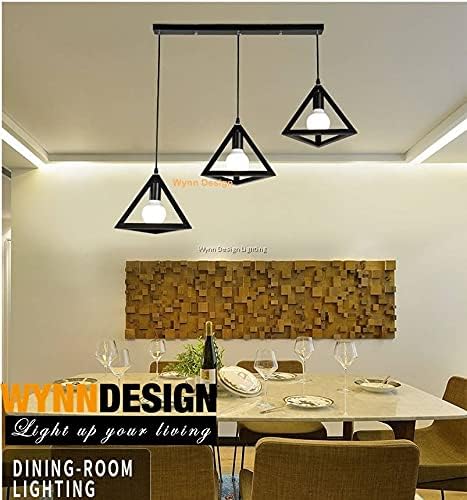 Image of Vintage Black Metallic Hanging Pendant Ceiling Lamp, for Bedroom, Living Room, Hotel, Cafe, Balcony Decor (Tringle Set)