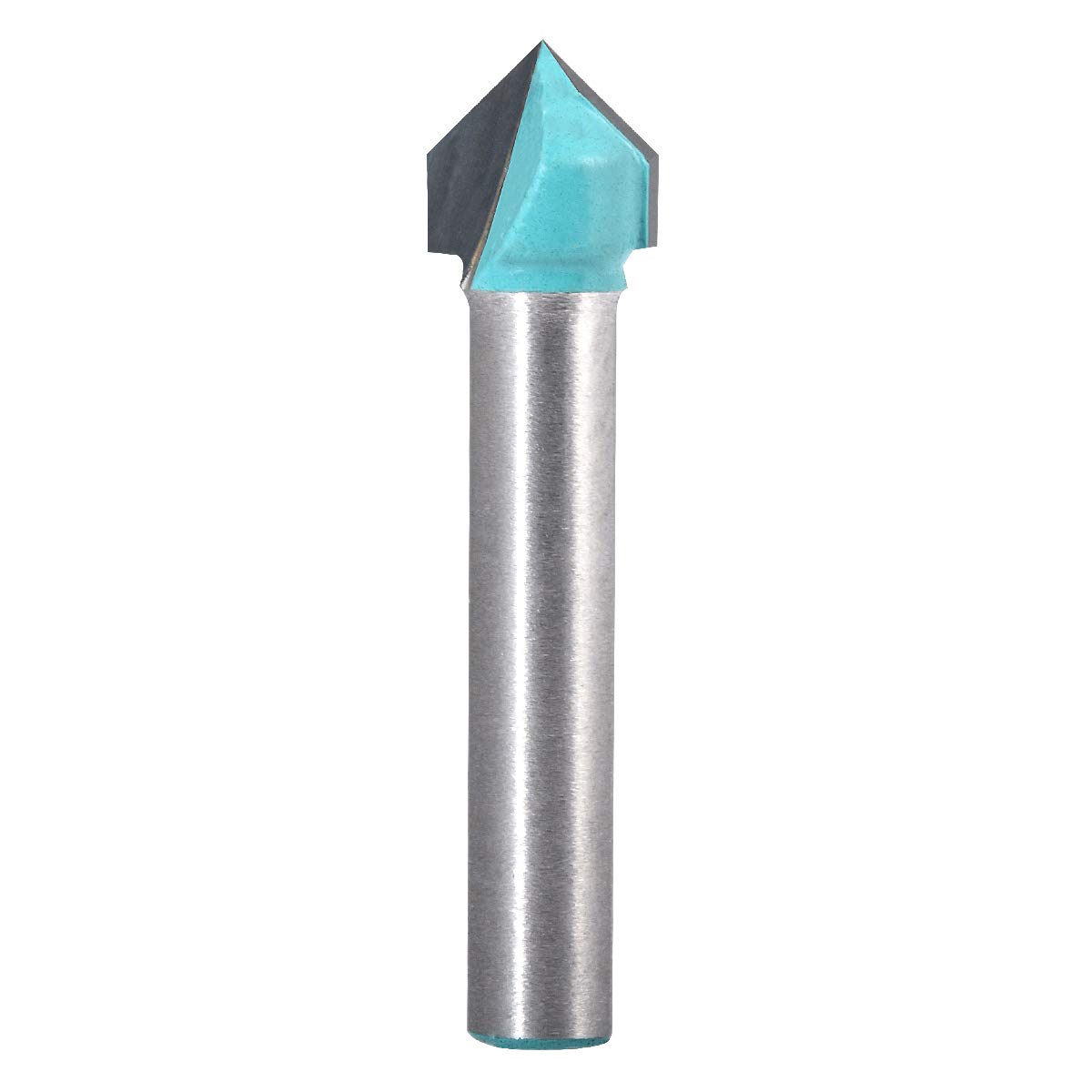 KATUR V Grooving Router Bit, Carbide Tipped V Shape Router Bit for CNC Engraving, End Mill Woodworking Tool with 6mm Shank (6mm Shank 10mm Width 90 Degree) — image 1