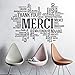 Olivialulu Gracias Merci Pegatinas de pared Aula Calcomanías de pared Oficina Calcomanías Decoración de oficina Escuela Decoración de aula Gracias calcomanías G31 78 * 57Cm Personalizable