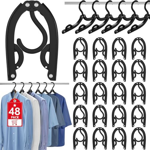48 Pcs Portable Folding Travel Hangers for Cruise Ship