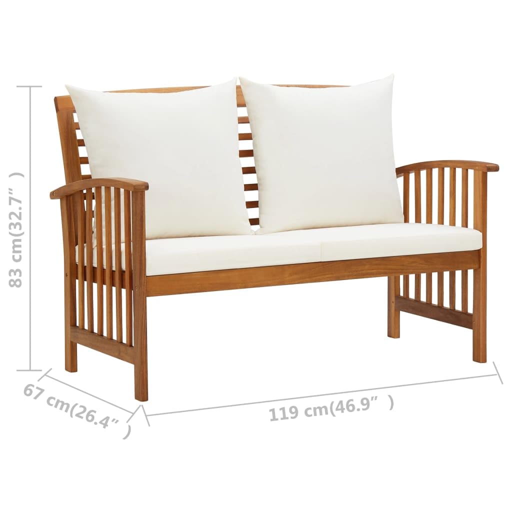 vidaXL Set Divani da Giardino 3 pz con Cuscini in Massello di Acacia