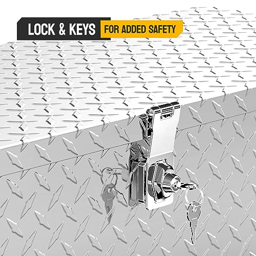 Tuffiom 39 Inch Aluminum Truck Tool Box With Lock & Keys, Diamond Plate Trailer Pickup Truck Bed Atv Storage Organizer Toolboxes thumb #1