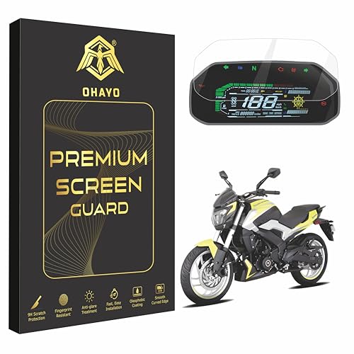Image of OHAYO Screen Protector for Bajaj Dominar 250 & Dominar 400 | 5 Inch Color Instrument Console Protection Film | 9H Hardness Scratch Resistant Military Strength Display Guard | Water Repellent Bubble Free Speedometer Protection | Not Tempered