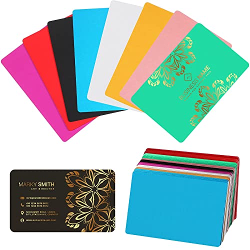 Cartes de visite en métal vierges 3,4x2,1 pouces et cartes de nom en aluminium personnalisables