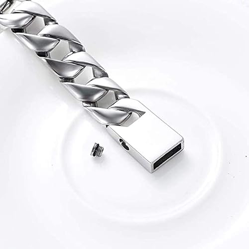 Miniatura 5 de Pulsera de cremación para cenizas humanas para hombres, urna de acero inoxidable, recuerdo de cenizas conmemorativas recuerdo personalizado
