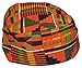 African Inspired Fashions Ethnic Kente Bow Tie Set Handkerchief Kufi Hat (A)