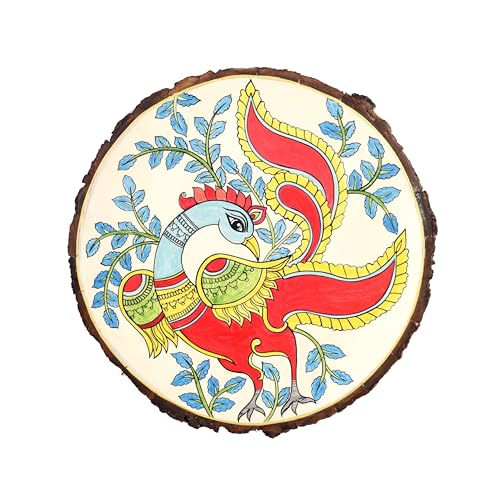 Image of Mayuri Wall Decor Frame with fine Madhubani artwork | Handcrafted Wall Art for Home Decor & Office Spaces