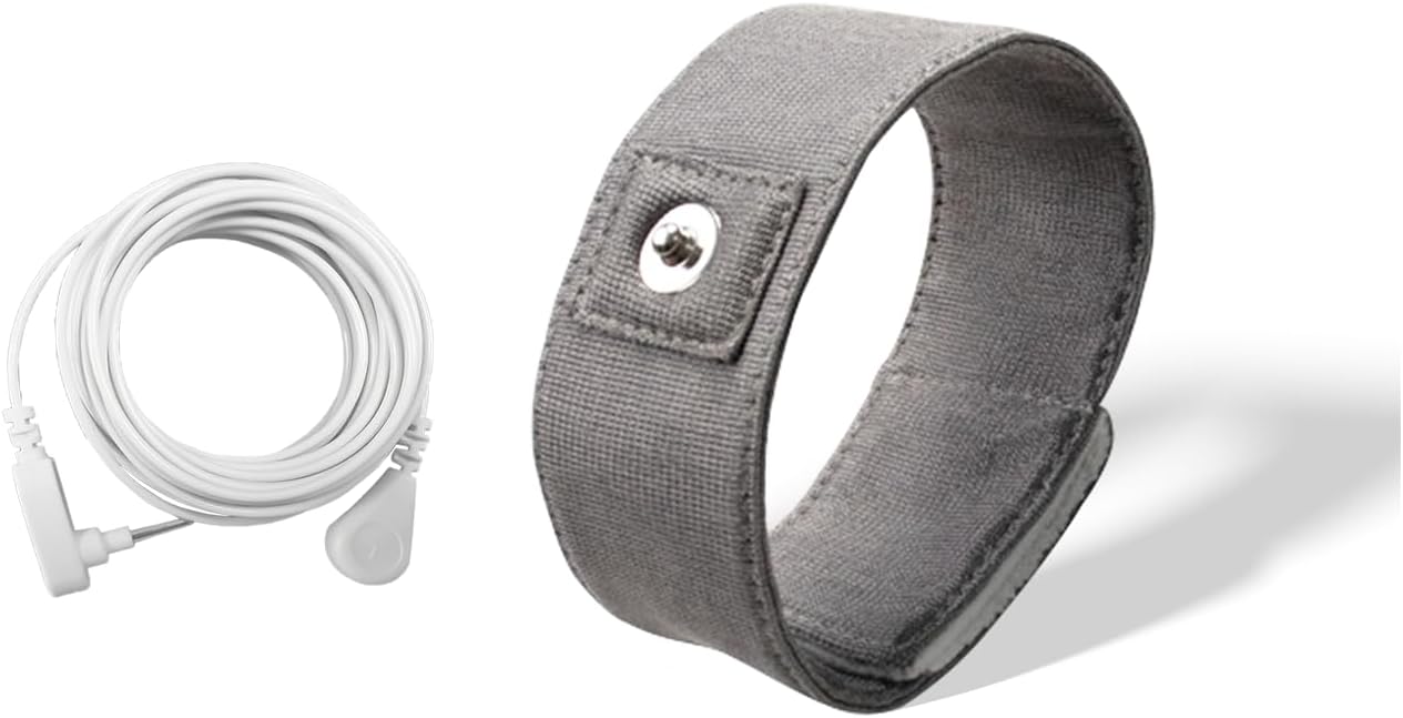 NIULAFR Grounding Wrist Strap, 100% Silver Fiber Grounding Wristband for Stress Relief, Increase Energy, Earth-Connected Bracelet 2.8x10.2in