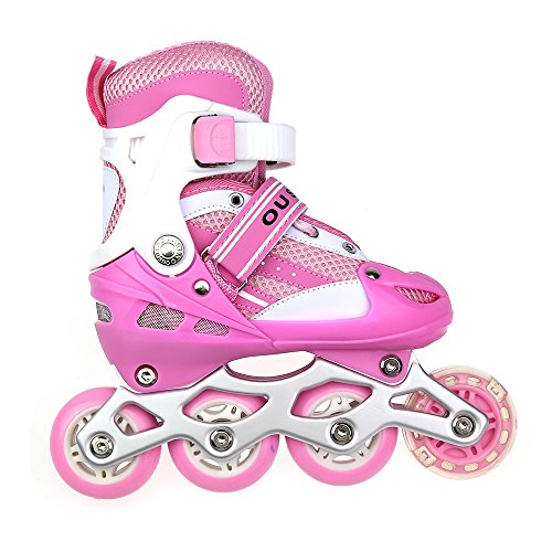 Belfoyer Inline Skates mit 4 Leuchtrollen, Verstellbare...