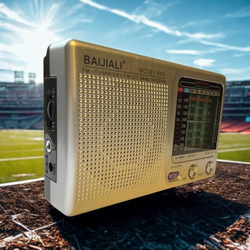 Rádio FM Portátil com Design Elegante Cor Prata, Compacto e Leve