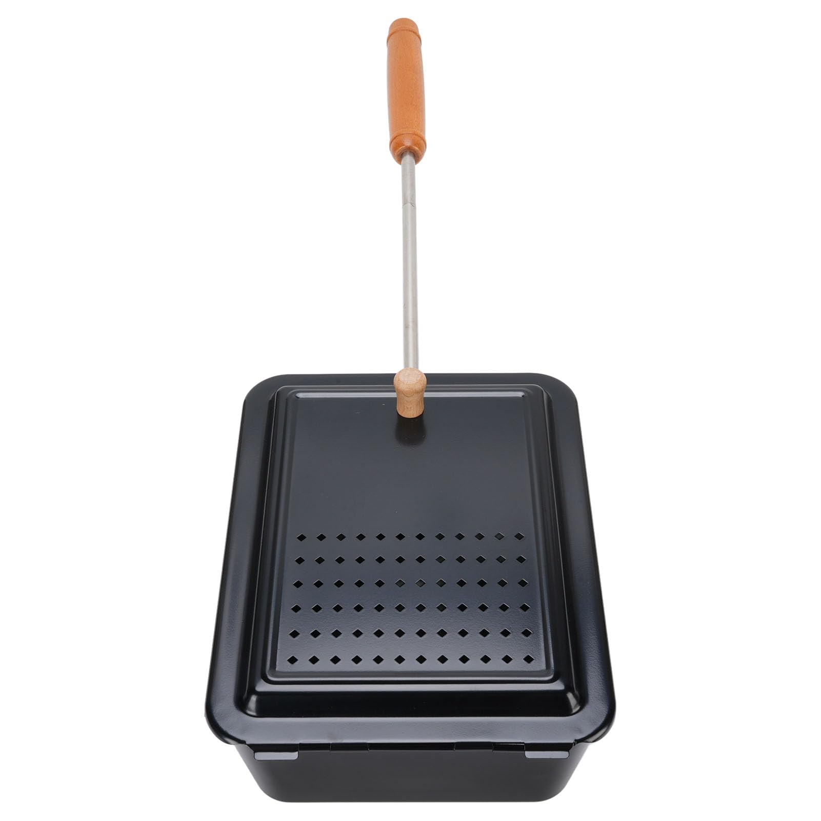 BRRNOO Lagerfeuer-Popcorn-Popper, Popcorn-Eisen, Manuelle Popcorn-Pfanne mit Holzgriff, Popcorn-Grilltablett für Zuhause, Camping, Hinterhof