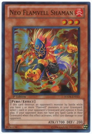 Yu-Gi-Oh! Neo Flamvell Shaman Super Rare Card - HA04-EN033 1st Edition - View #2