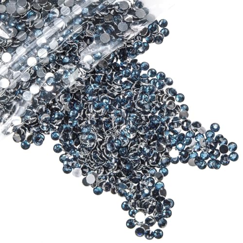 qiipii 14000PCS 2mm Ink Blue Small Crystal Resin Rhinestones for Crafting Bulk SS6 Flatback Stones Diamonds Crystals Gems Charms for Nails Face Eyes Makeup Tumblers Bottles DIY Crafts Clothes Shoes