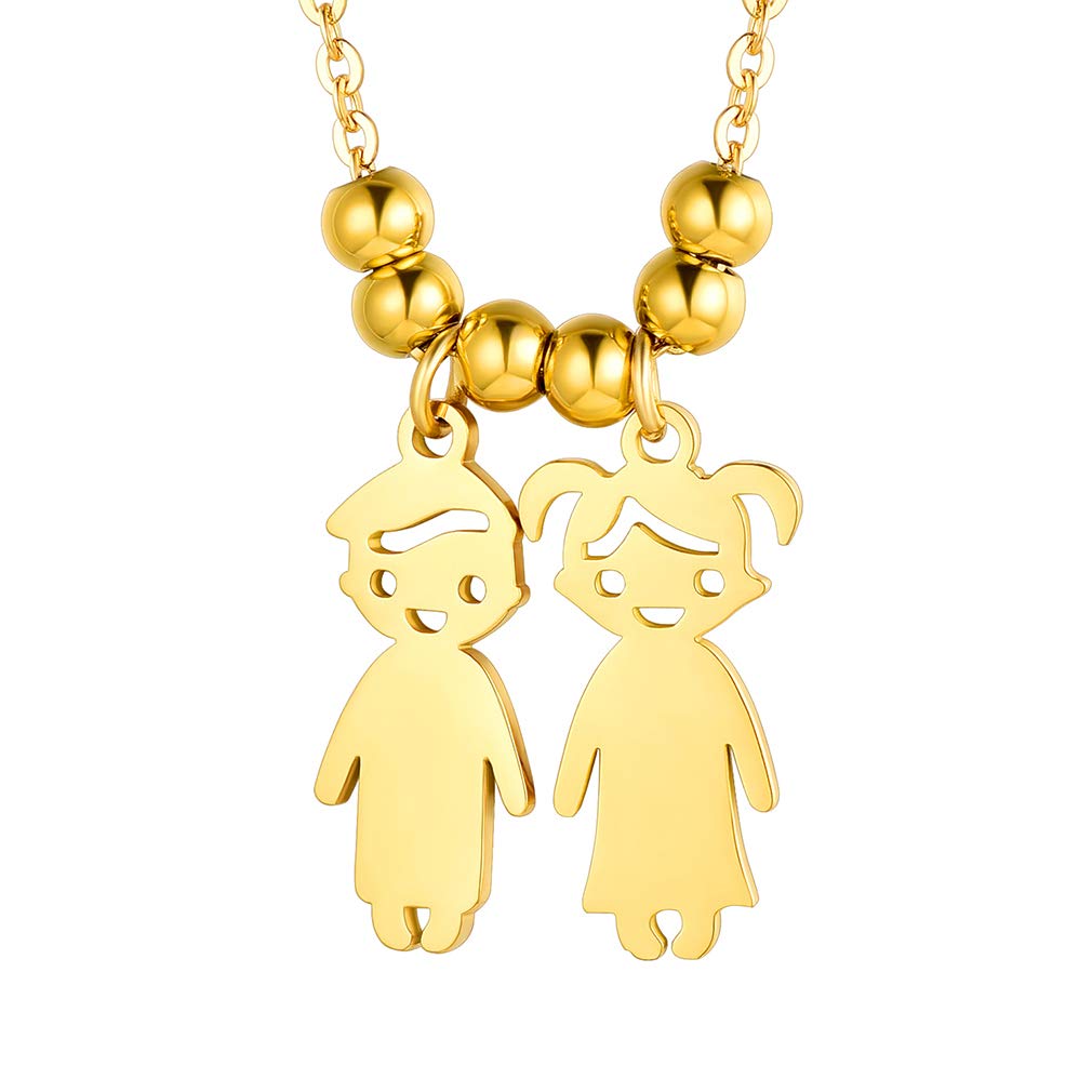 Collar Acero Inoxidable 316L Oro 18K Colgante Niño Niña Mujer Regalo Día Madre