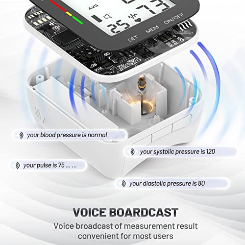 Blood Pressure Monitor Automatic Large LCD Display Adjustable Wrist Cuff Dual 99 Reading Memory Digital Portable Machine for Home Use with Carrying Case - Image 6