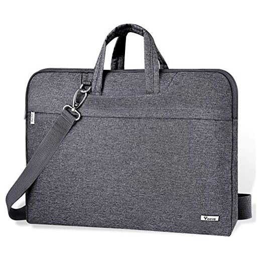 Voova 17 17.3 Pulgadas Impermeable Funda Portatil Bolsa Multifuncional Maletín De Manga Grande, Ordenador Portátiles Funda con Asa De Transporte para Pavilion /ThinkPad X1/ Latitude- Gris