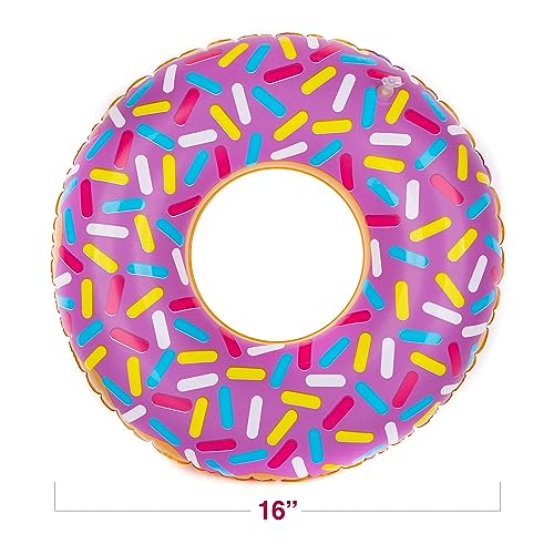 Artcreativity AC-1037 Inflatable Donut Pool Float For Kids, (Pack Of 4) Colorful Sprinkle Donut Inflatables Tube In Assorted Designs, For Summer & Beach, Donut Birthday Party Decorations, Durable Water Pool Toys thumb #1