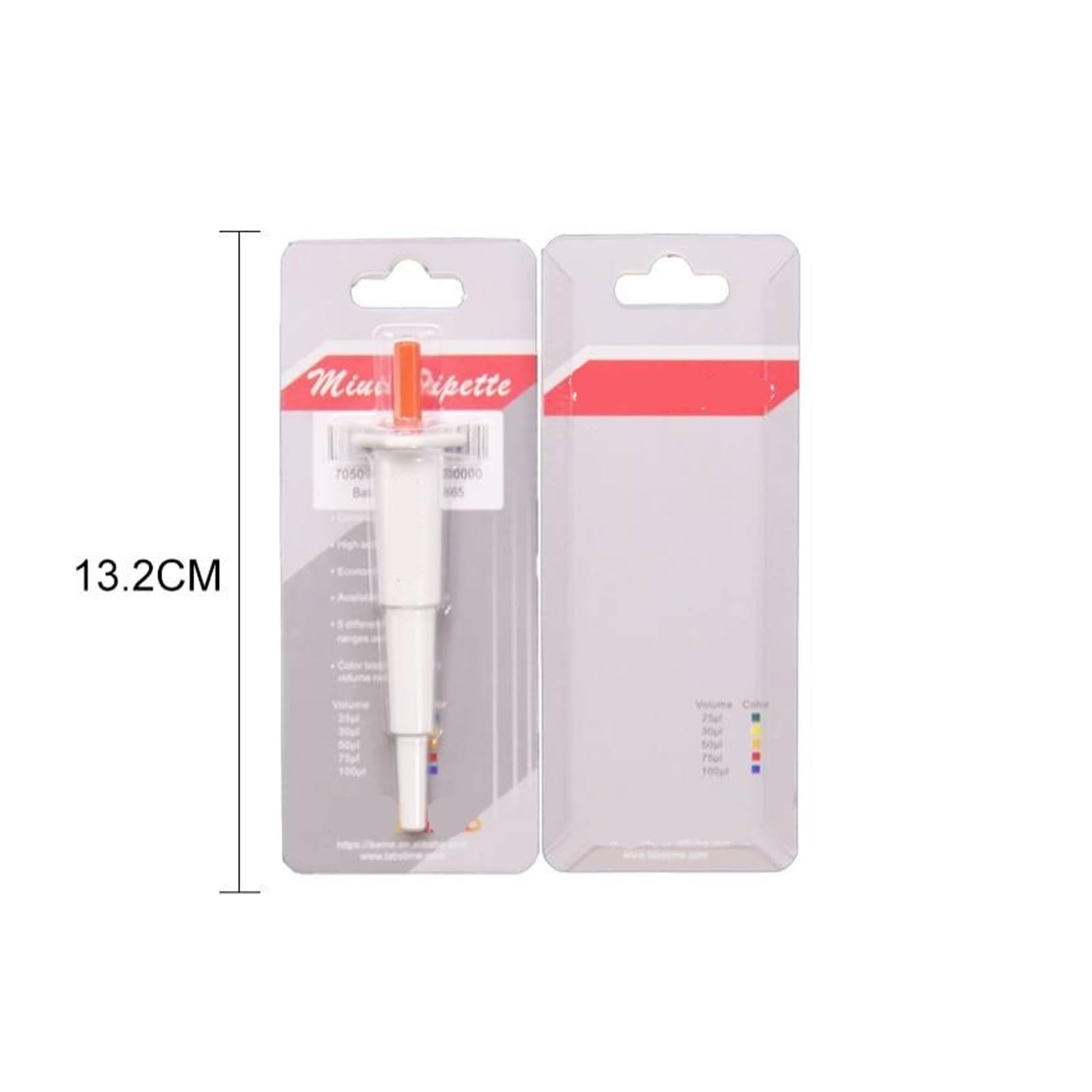 Pipeta Mini de Laboratorio de 10 a 200 ul de Volumen Fijo Pipeta Manual de un Solo Canal Equipo de Laboratorio(200ul 2pcs)