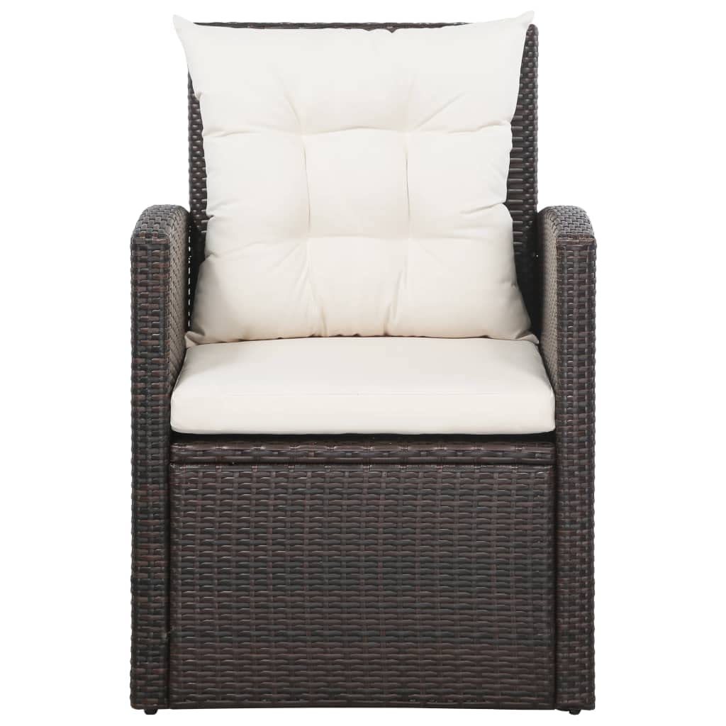 Sofa Terraza Exterior, Conjunto Jardín de Ratán, Sofas Exteriores de Jardin, Sofa de Jardin, Set sofás de jardín 5 Piezas y Cojines ratán sintético marrón