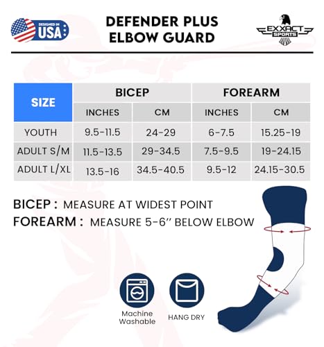 Exxact Sports Defender Plus Baseball Elbow Guard Youth & Adult, Batters Softball Elbow Guard Baseball with Adjustable Straps - (Lazer, Youth) by Exxact Sports - Image 4