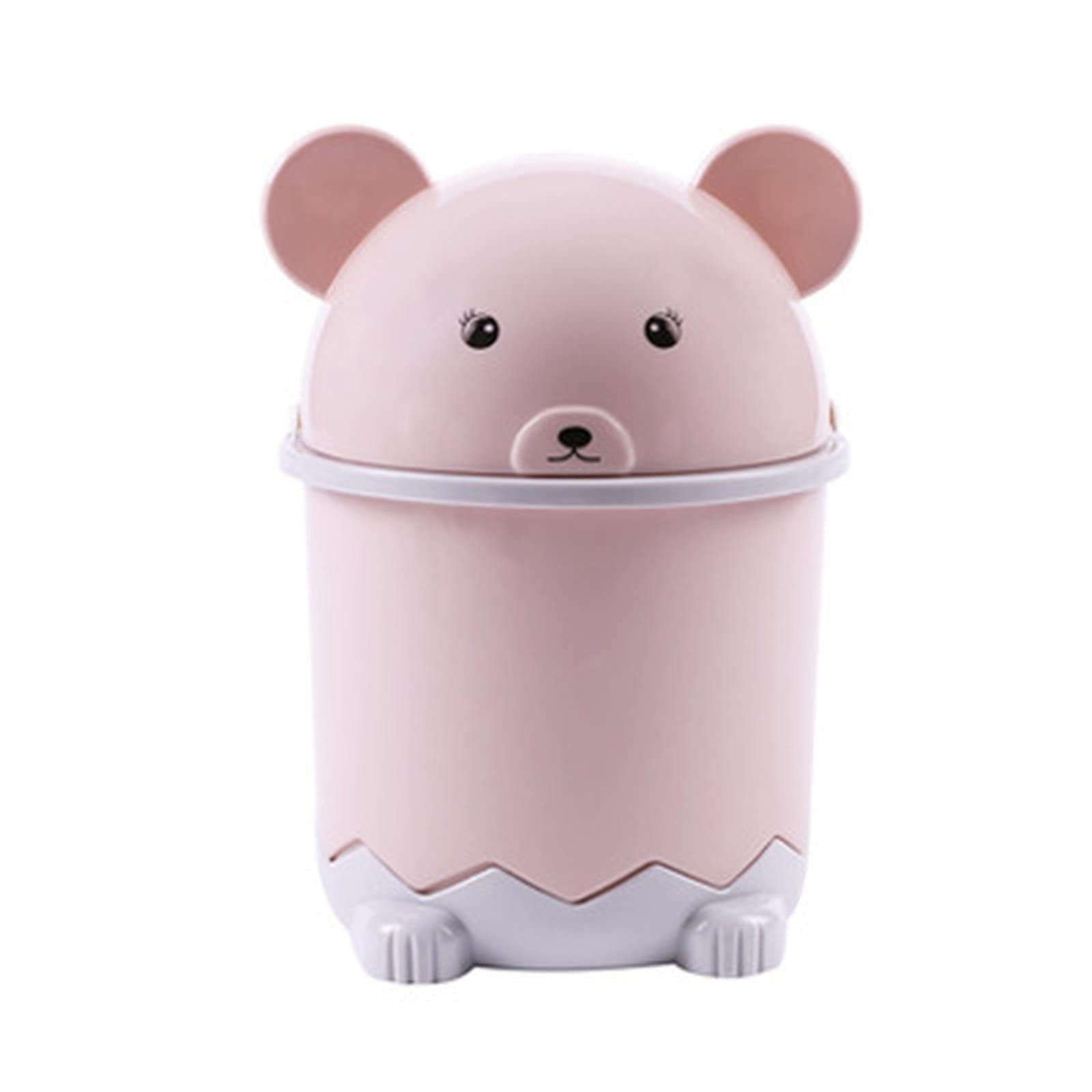 Amazon｜ゴミ箱 フタ付きゴミ箱 卓上 円筒形 可愛い 熊 ゴミ袋固定