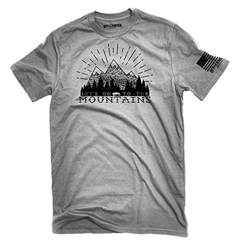Let's Go to The Mountains Offroad 4x4 Adventure Shirt Made in The USA T-Shirt (Small) Ash Gray