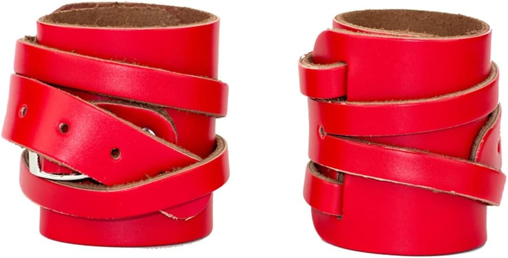 1 Pair Wrist Brace Weightlifting Winding Bracers Leather Strength Training Support Breathable Adjustable