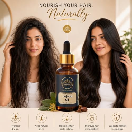 Image of Cold Pressed Jojoba Oil Lightweight Nourishing Moisturizing Formula For All Skin Types, Natural Lip Balm, Makeup Remover, Cuticles (30 ML)