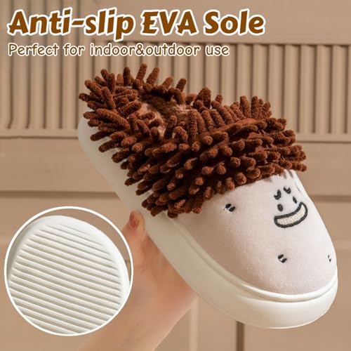 Cute Fuzzy Slippers for Women, Womens Funny Fluffy Plush Warm Memory Foam House Slippers4